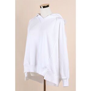 Sz XS American Eagle Big Hug Oversized Notch Neck Hoodie In White EUC